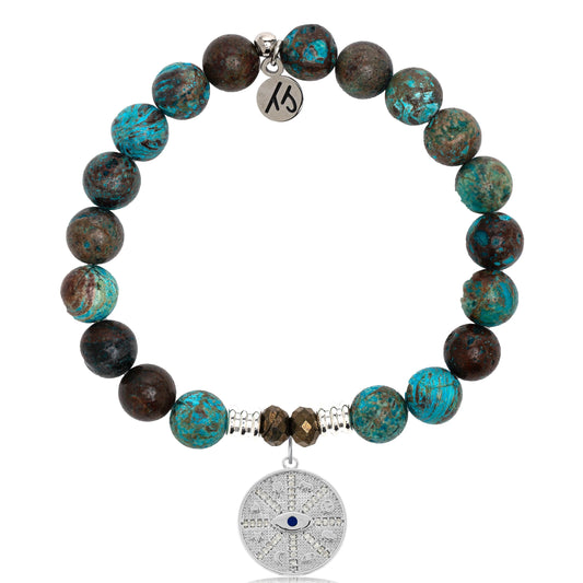 T. Jazelle Amethyst Stone Bracelet with Protection Sterling Silver Charm