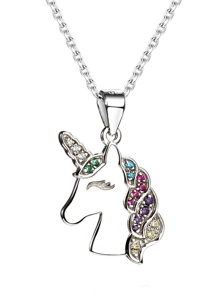 Cherished Moments Sterling Silver Girls Unicorn Necklace for Kids
