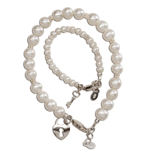 Cherished Moments Mom and Me 2 Piece Bracelet Set Key to Heart Baby Gift SM 0-12 mo