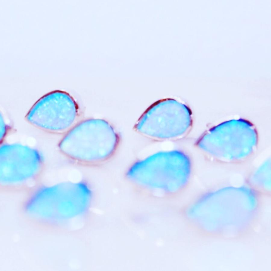 Sterling Silver Blue Opal "Drop in the Ocean" Stud Earrings - Jewelry - SierraLily
