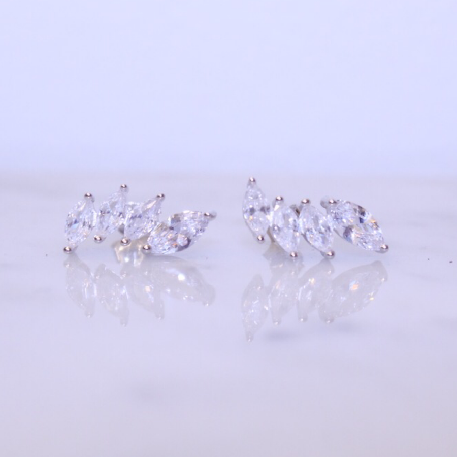 Cubic Zirconia "Crown" Ear Climbers - Jewelry - SierraLily