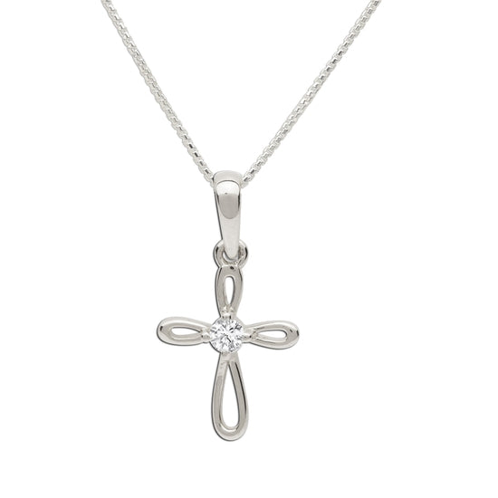 Cherished Moments Sterling Silver Girls Children's Cross Necklace for Children