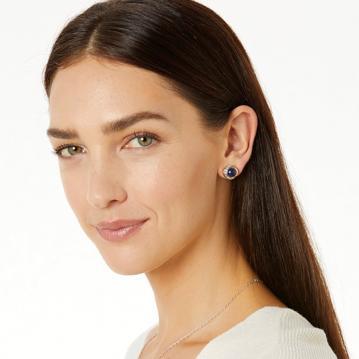 Brighton Neptune's Rings Brazil Blue Quartz Button Earrings