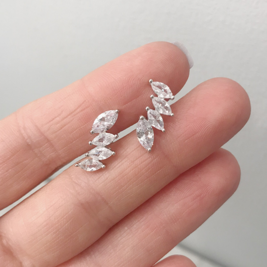 Cubic Zirconia "Crown" Ear Climbers - Jewelry - SierraLily