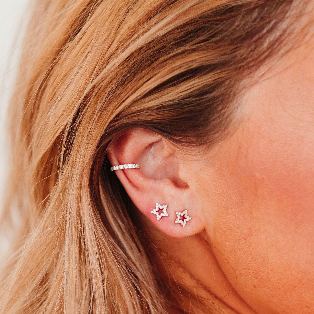 Chloe + Lois Glittering Pave Star Studs