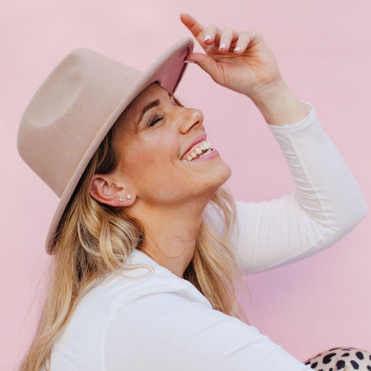 Chloe + Lois Milky Blue Glow Opal Dot Studs