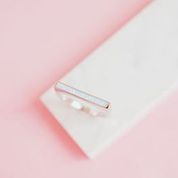 Chloe + Lois Milky Blue Opal Bar Statement Ring