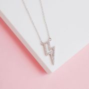 Chloe + Lois Glittering Pavé Lightning Bolt Necklace