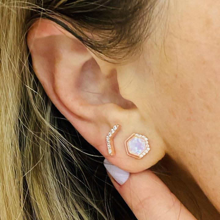 Chloe + Lois White Opal Stardust Studs