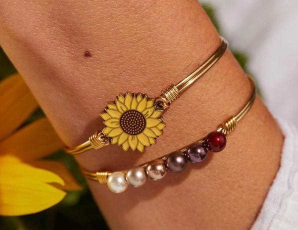 Luca + Danni Yellow Sunflower Bangle Bracelet to Support Ukraine