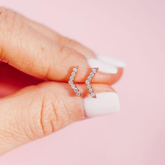 Chloe + Lois Slim Sparkling Chevron Studs