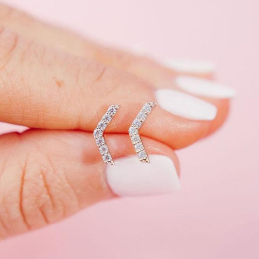 Chloe + Lois Slim Sparkling Chevron Studs