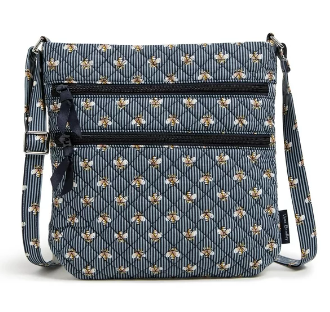 Vera Bradley Triple Zip Hipster Crossbody - Bees Navy