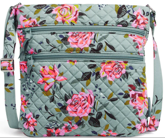 Vera Bradley Triple Zip Hipster Crossbody - Rosy Outlook