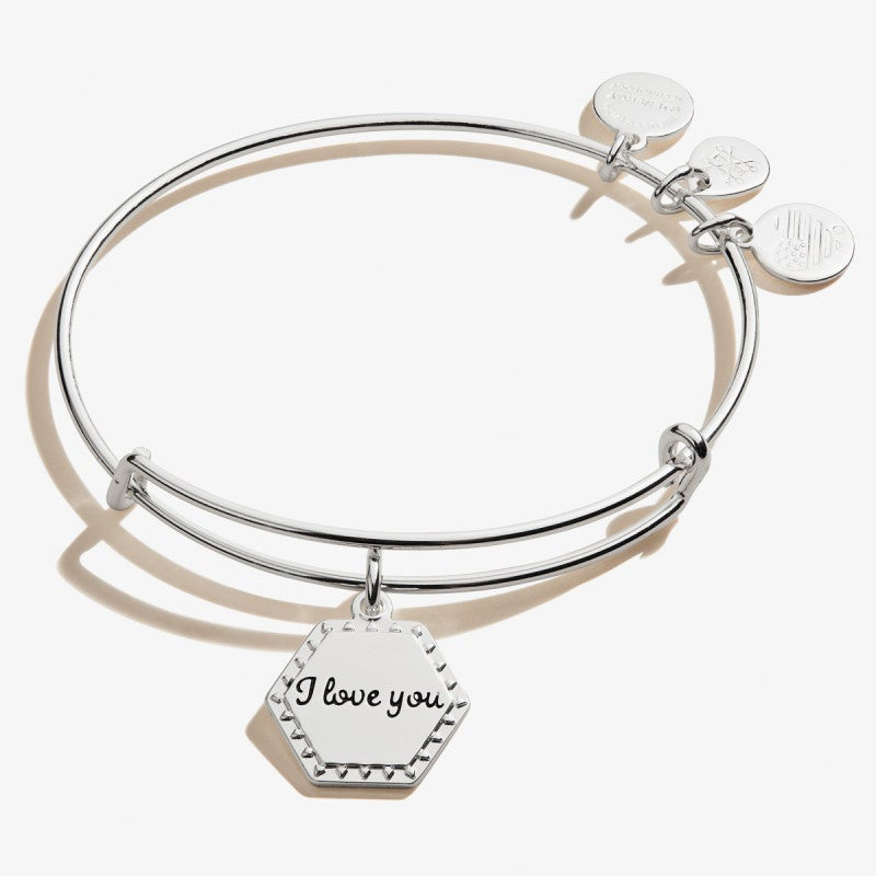 I Love You IV Expandable Wire Bangle Shiny Antique Silver - Jewelry - SierraLily