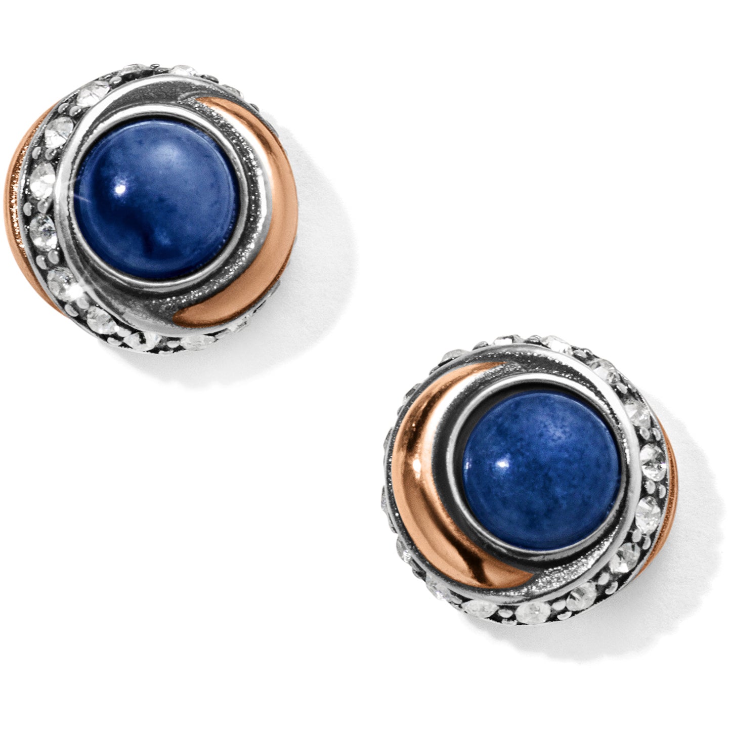 Brighton Neptune's Rings Brazil Blue Quartz Button Earrings