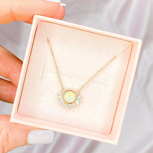 "Lois" Necklace in White Opal - Jewelry - SierraLily