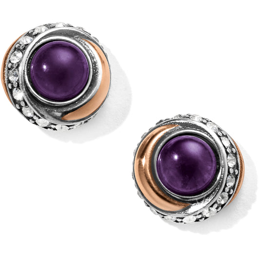 Brighton Neptune's Rings Amethyst Button Earrings