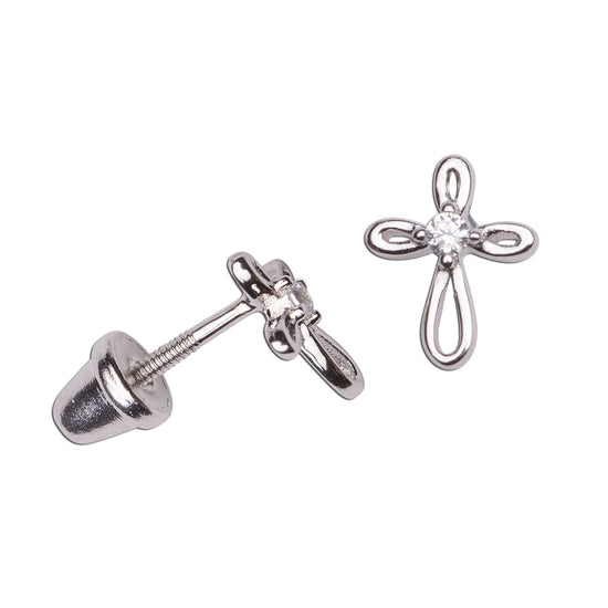 Cherished Moments Sterling Silver Girls Kids Screw-Back Earrings