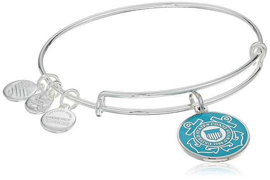 Alex and Ani Armed Forces US Coast Guard Expandable Wire Bangle Charm Bracelet - Jewelry - SierraLily