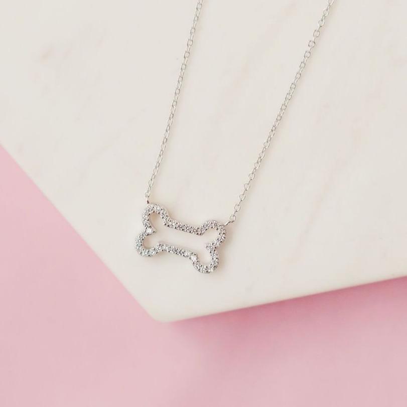 Chloe + Lois Glittering Dog Bone Necklace