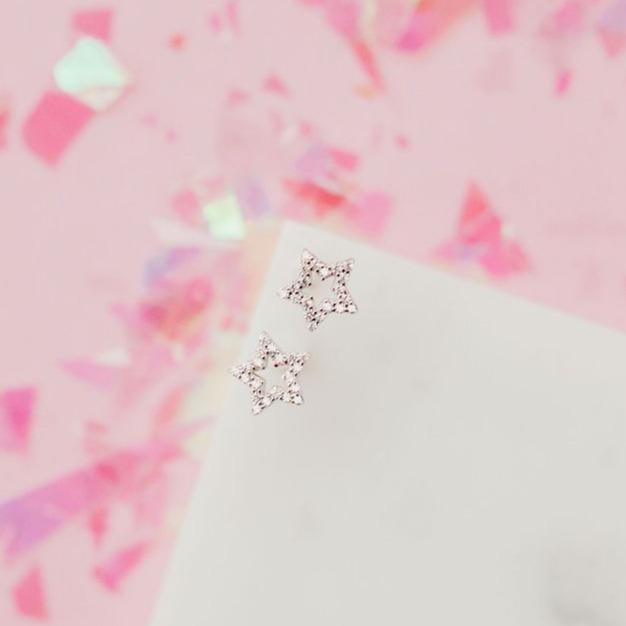Chloe + Lois Glittering Pave Star Studs