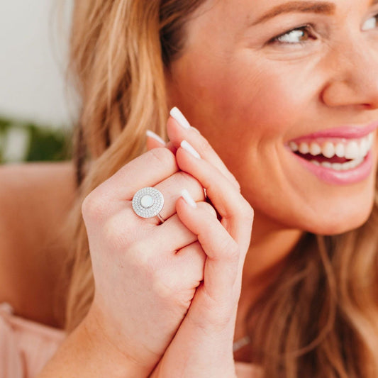 Chloe + Lois White Opal CZ Mod Ring
