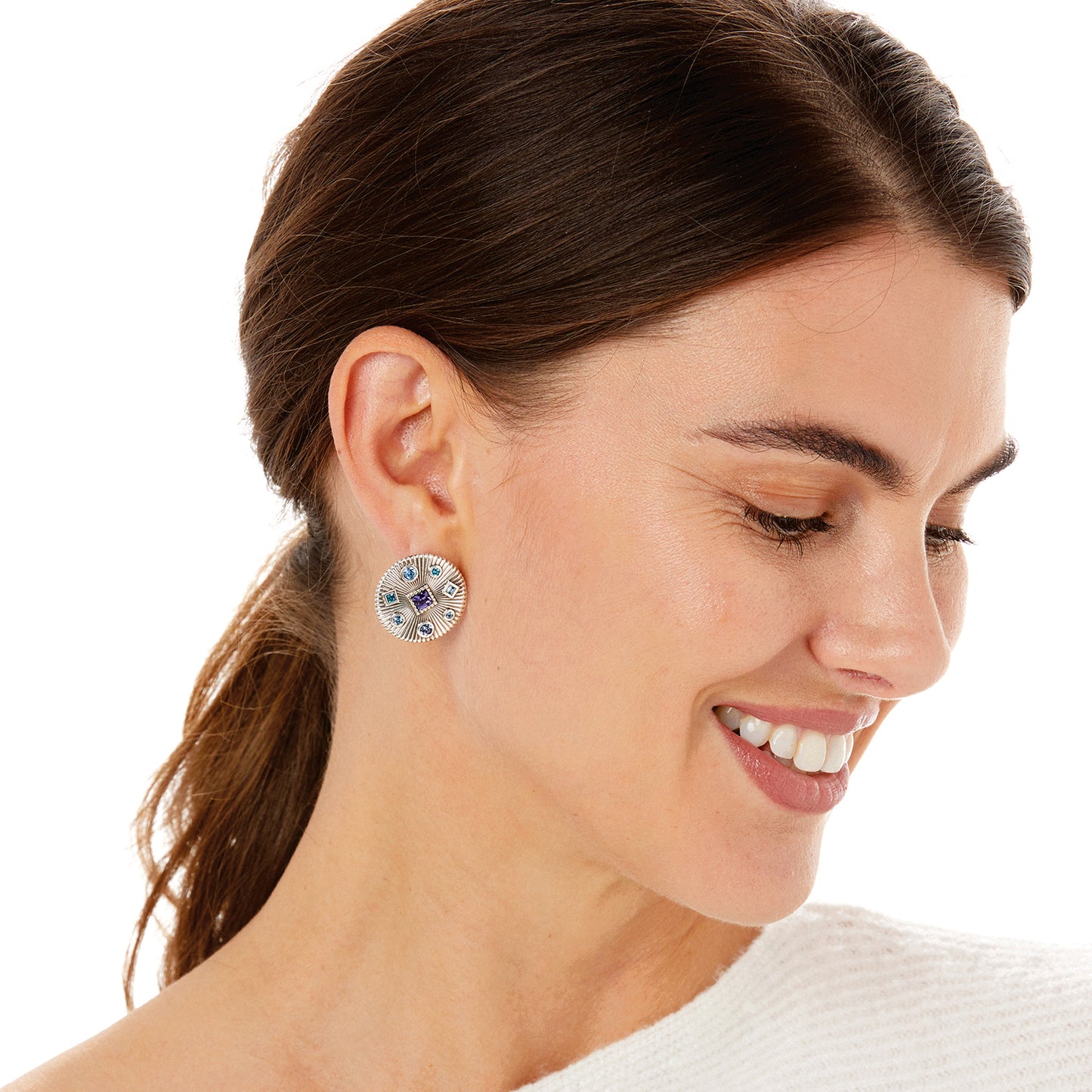 Brighton Halo Rays Round Post Earrings