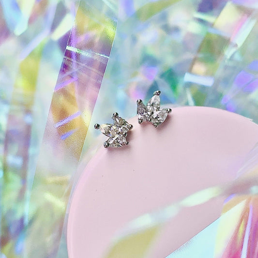 Chloe + Lois Mini Crown CZ Studs