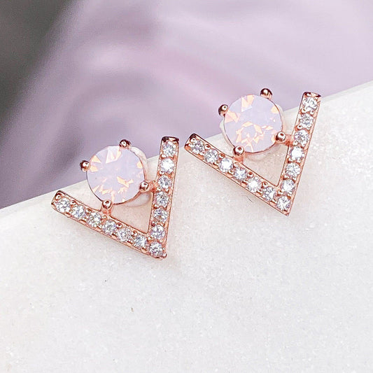 Chloe + Lois "Madeline" Rosewater Pink Studs