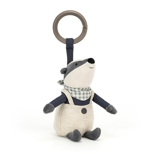 Jellycat Little Rambler Badger Rattle