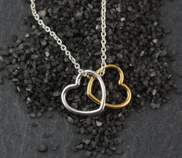 Zina Kao Double Simply Hearts Necklace