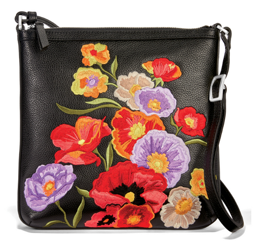 Brighton Painted Poppies Messenger Bag