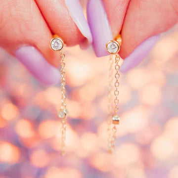 Little Luxuries Luxe Drop Chain Stud Earrings