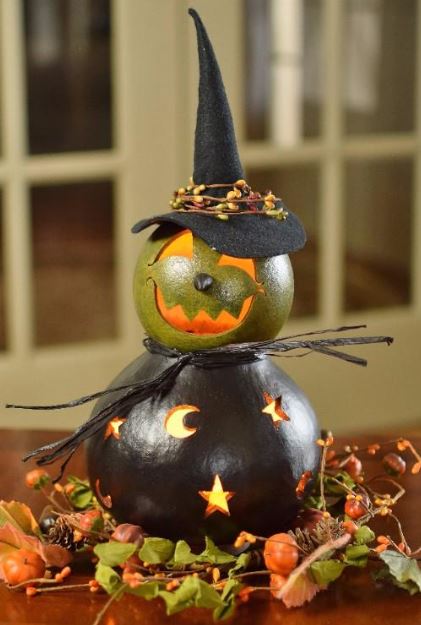 Meadowbrooke Gourds Medium Lit Fiona Witch