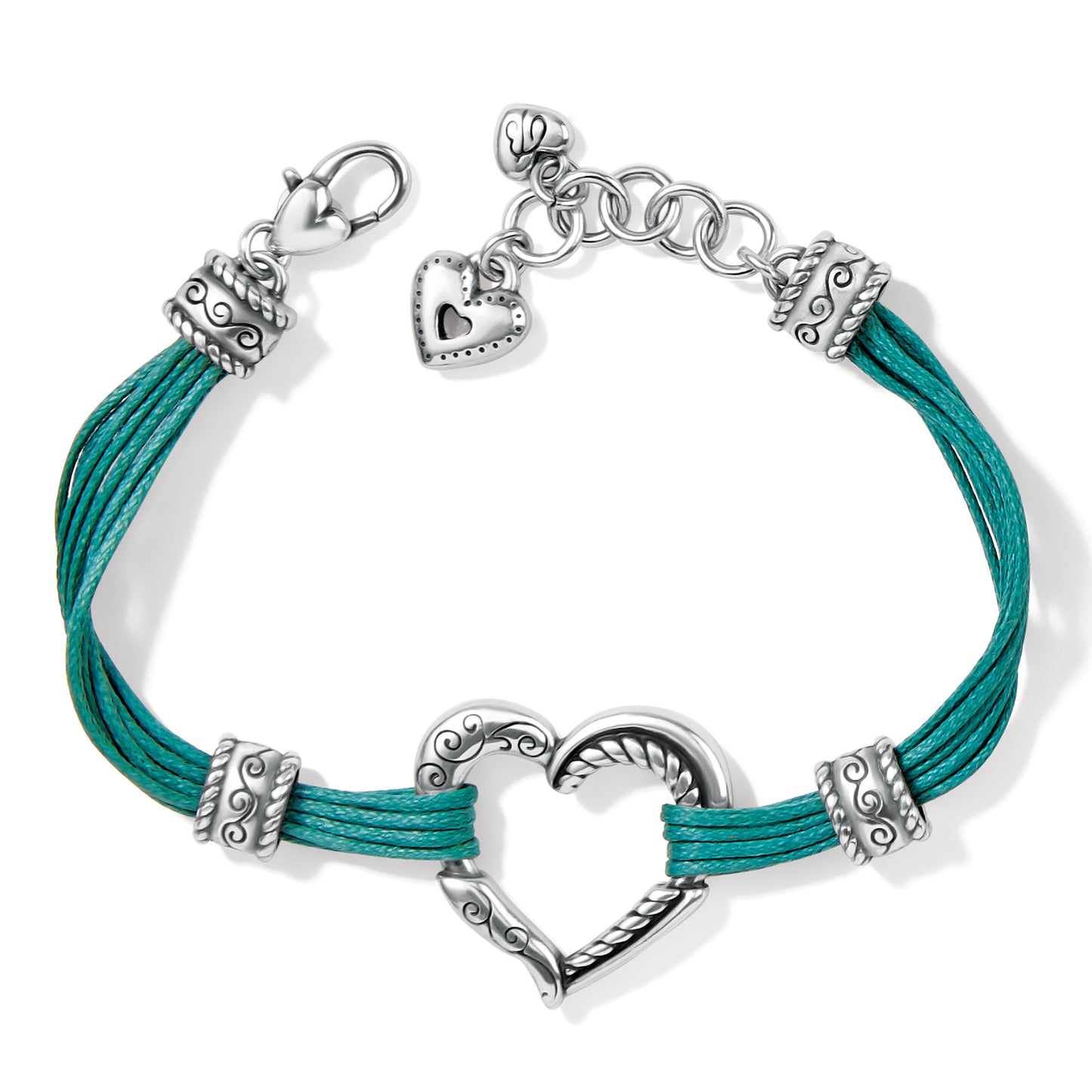 Brighton Heritage Heart Bracelet Silver/Teal