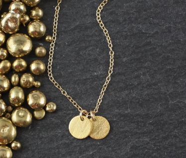 Zina Kao Two Dot Tiny Gold Necklace